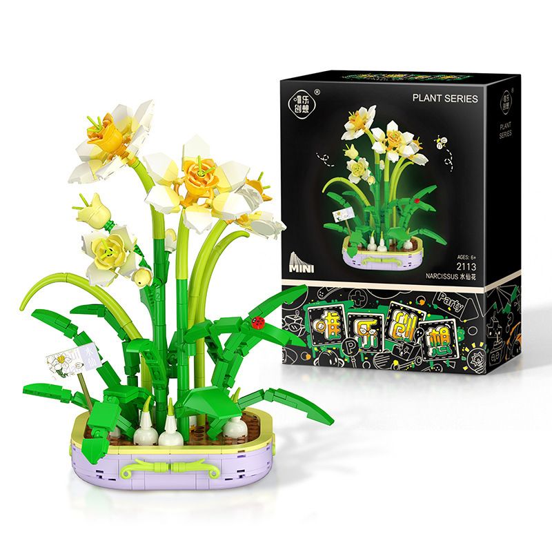 WELEMAGINATION 2113 non Lego HOA THỦY TIÊN bộ đồ chơi xếp lắp ráp ghép mô hình Flowers NARCISSUS 623 khối