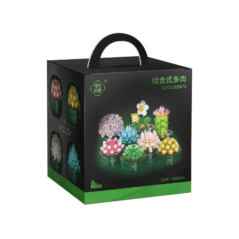 WELEMAGINATION 2114 non Lego HỘP TRƯNG BÀY CHẬU CÂY MỌNG NƯỚC KẾT HỢP TÁM TRONG MỘT bộ đồ chơi xếp lắp ráp ghép mô hình Flowers POTTED GARDEN Hoa 1257 khối