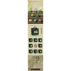 WELEMAGINATION 2114 non  HỘP TRƯNG BÀY CHẬU CÂY MỌNG NƯỚC KẾT HỢP TÁM TRONG MỘT bộ đồ chơi xếp lắp ráp ghép mô hình Flowers POTTED GARDEN Hoa 1257 khối