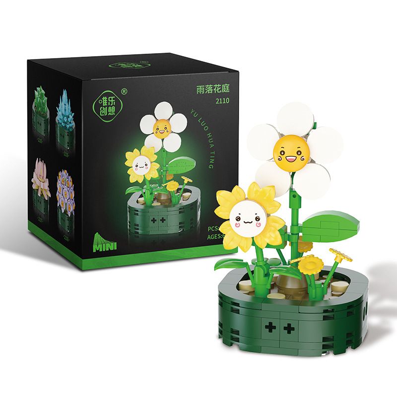 WELEMAGINATION 2110 non Lego CÂY TRỒNG TRONG CHẬU KẾT HỢP MỌNG NƯỚC YULUOHUATING bộ đồ chơi xếp lắp ráp ghép mô hình Flowers POTTED GARDEN Hoa 142 khối