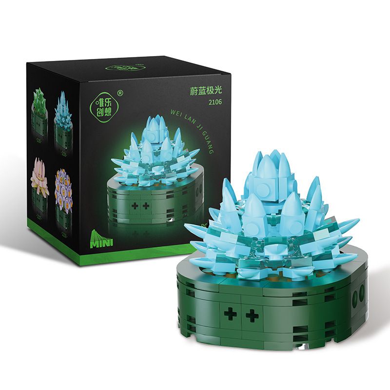 WELEMAGINATION 2106 non Lego CÂY TRỒNG TRONG CHẬU KẾT HỢP MỌNG NƯỚC AZURE AURORA bộ đồ chơi xếp lắp ráp ghép mô hình Flowers POTTED GARDEN Hoa 141 khối