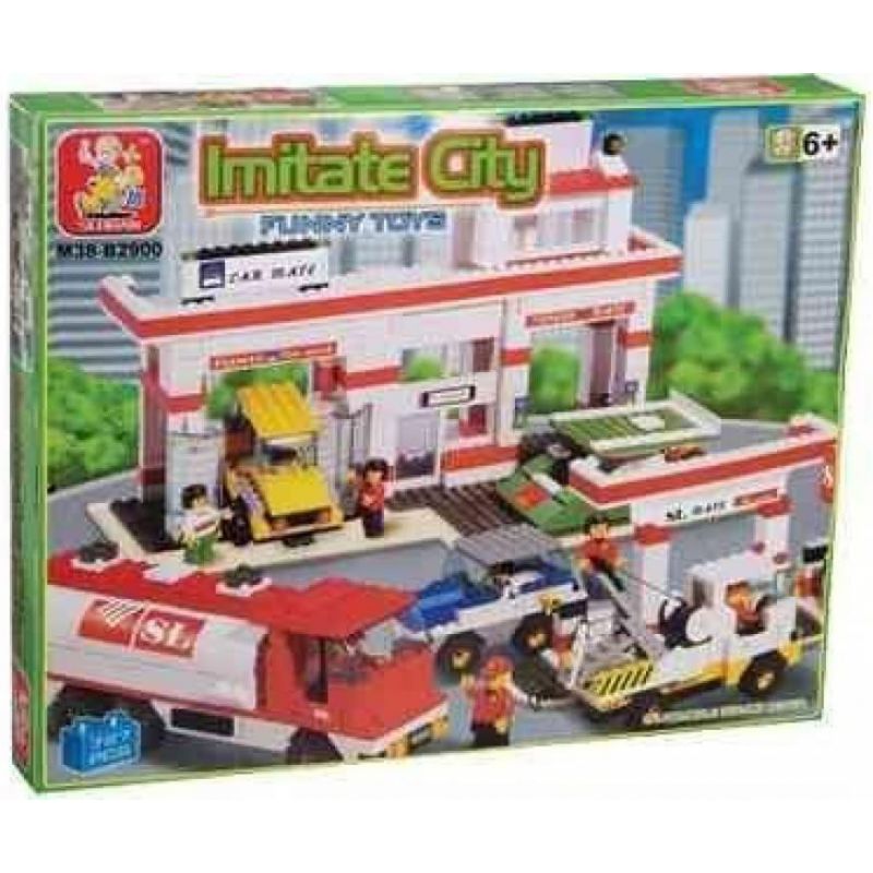 SLUBAN M38-B2900 B2900 2900 M38B2900 38-B2900 non Lego TRUNG TÂM DỊCH VỤ bộ đồ chơi xếp lắp ráp ghép mô hình City LMITATE CITY AUTOMOBILE SERVICE CENTER Thành Phố 727 khối