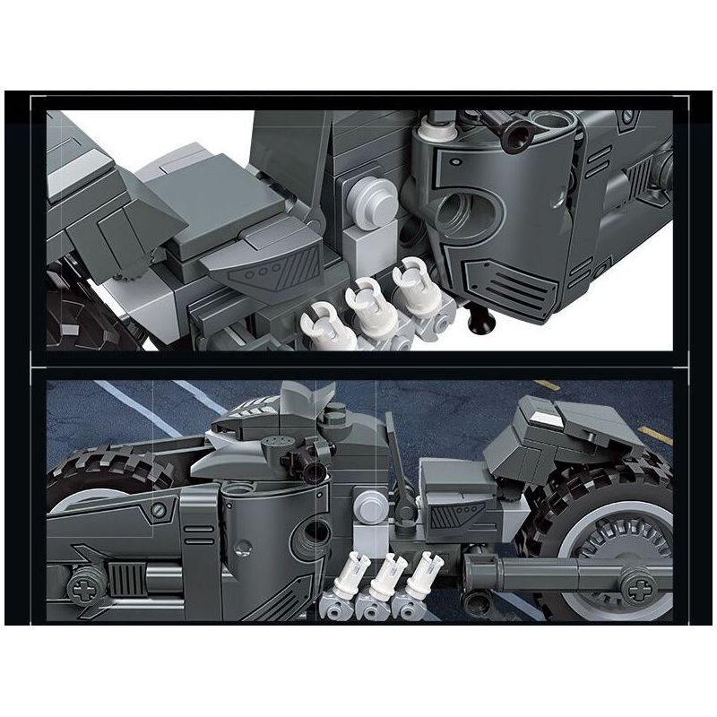 JIESTAR 58051 non  ĐUA XE NHỰA ĐƯỜNG BATBIKE bộ đồ chơi xếp lắp ráp ghép mô hình BATCYCLE 224 khối