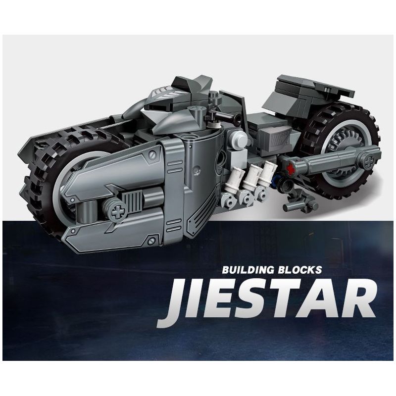 JIESTAR 58051 non  ĐUA XE NHỰA ĐƯỜNG BATBIKE bộ đồ chơi xếp lắp ráp ghép mô hình BATCYCLE 224 khối