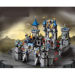 Enlighten 1023 Qman 1023 Xếp hình kiểu Lego Castle Knights Lion Wang Castle Bao Vây Lâu đài Nhà Vua 1393 khối