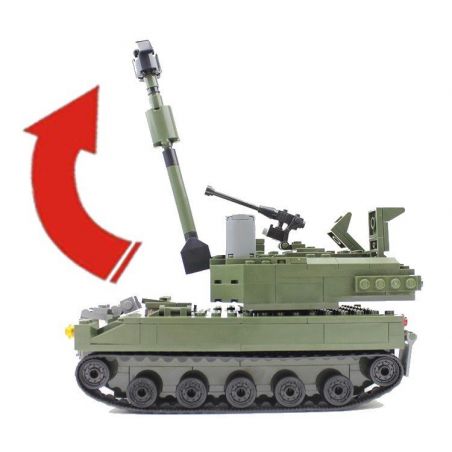 GUDI 600009A Xếp hình kiểu  MILITARY ARMY Armed Assault Xe Tăng 352 khối