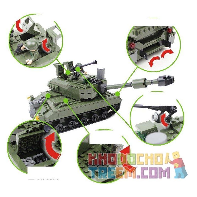 GUDI 600009A Xếp hình kiểu  MILITARY ARMY Armed Assault Xe Tăng 352 khối GUDI 600009A Xếp hình kiểu  MILITARY ARMY Armed Assault Xe Tăng 352 khối