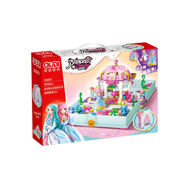 GUDI 30007 non  CÔNG CHÚA TÌNH YÊU CUỐN SÁCH KHU VƯỜN NHỎ bộ đồ chơi xếp lắp ráp ghép mô hình Girl PRINCESS CANDY Con Gái 269 khối