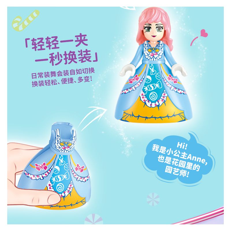 GUDI 30007 non  CÔNG CHÚA TÌNH YÊU CUỐN SÁCH KHU VƯỜN NHỎ bộ đồ chơi xếp lắp ráp ghép mô hình Girl PRINCESS CANDY Con Gái 269 khối