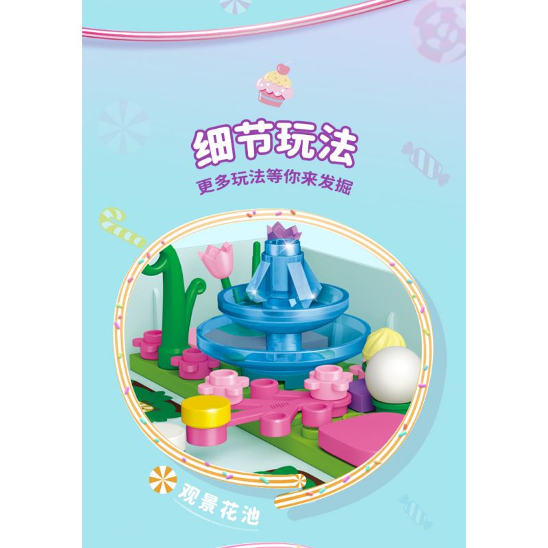 GUDI 30007 non  CÔNG CHÚA TÌNH YÊU CUỐN SÁCH KHU VƯỜN NHỎ bộ đồ chơi xếp lắp ráp ghép mô hình Girl PRINCESS CANDY Con Gái 269 khối