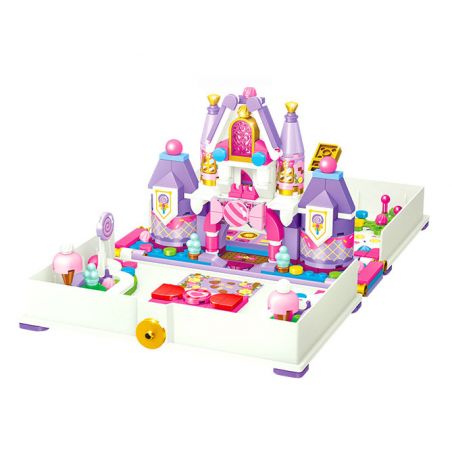 GUDI 30006 non  CÔNG CHÚA TÌNH YÊU CUỐN SÁCH LÂU ĐÀI NHỎ bộ đồ chơi xếp lắp ráp ghép mô hình Girl PRINCESS CANDY Con Gái 287 khối