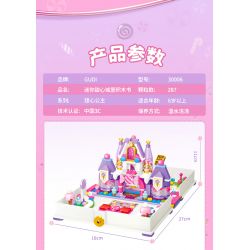 GUDI 30006 non  CÔNG CHÚA TÌNH YÊU CUỐN SÁCH LÂU ĐÀI NHỎ bộ đồ chơi xếp lắp ráp ghép mô hình Girl PRINCESS CANDY Con Gái 287 khối