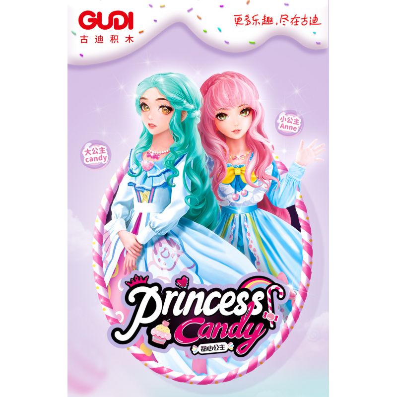 GUDI 30006 non  CÔNG CHÚA TÌNH YÊU CUỐN SÁCH LÂU ĐÀI NHỎ bộ đồ chơi xếp lắp ráp ghép mô hình Girl PRINCESS CANDY Con Gái 287 khối