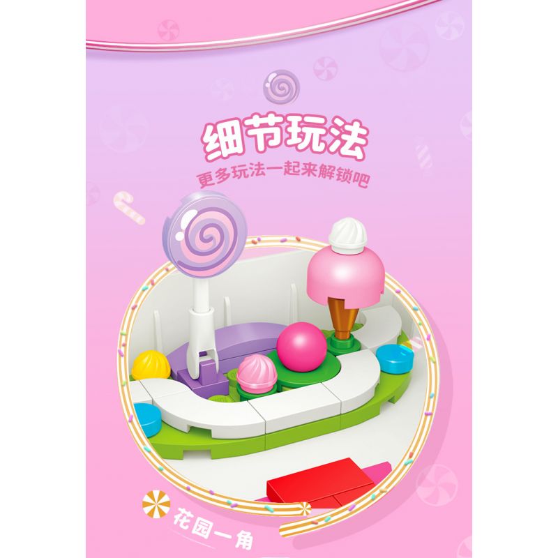 GUDI 30006 non  CÔNG CHÚA TÌNH YÊU CUỐN SÁCH LÂU ĐÀI NHỎ bộ đồ chơi xếp lắp ráp ghép mô hình Girl PRINCESS CANDY Con Gái 287 khối