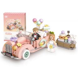 LOZ 4210 non  Q MENG CAR XE CƯỚI CỔ ĐIỂN bộ đồ chơi xếp lắp ráp ghép mô hình Girl SWEET Con Gái 290 khối
