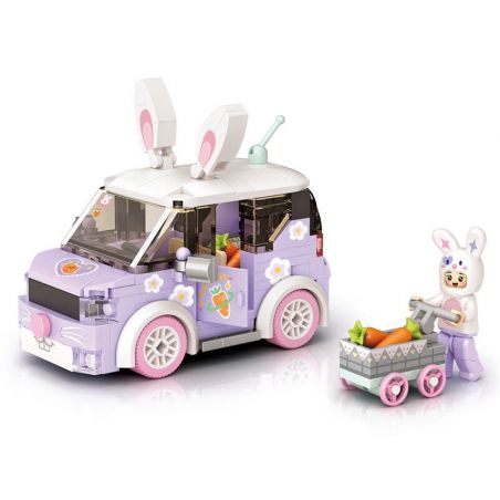 LOZ 4208 non  Q CHIẾC XE DỄ THƯƠNG TẮM CÀ RỐT TUTU bộ đồ chơi xếp lắp ráp ghép mô hình Girl SWEET Con Gái 242 khối