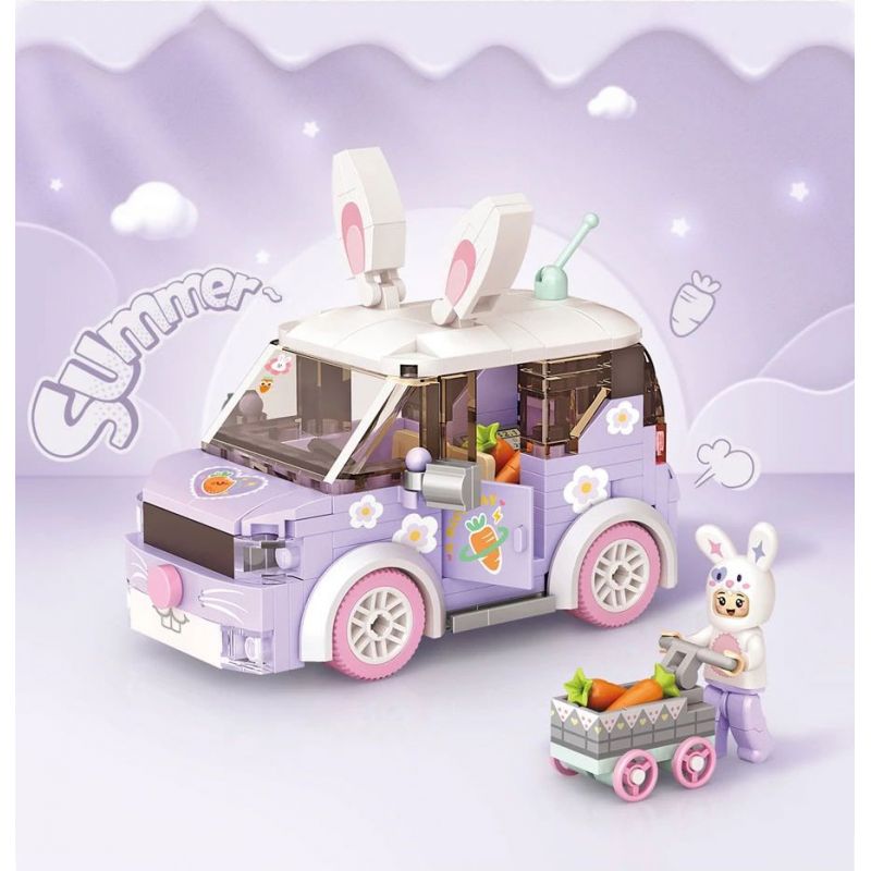 LOZ 4208 non  Q CHIẾC XE DỄ THƯƠNG TẮM CÀ RỐT TUTU bộ đồ chơi xếp lắp ráp ghép mô hình Girl SWEET Con Gái 242 khối