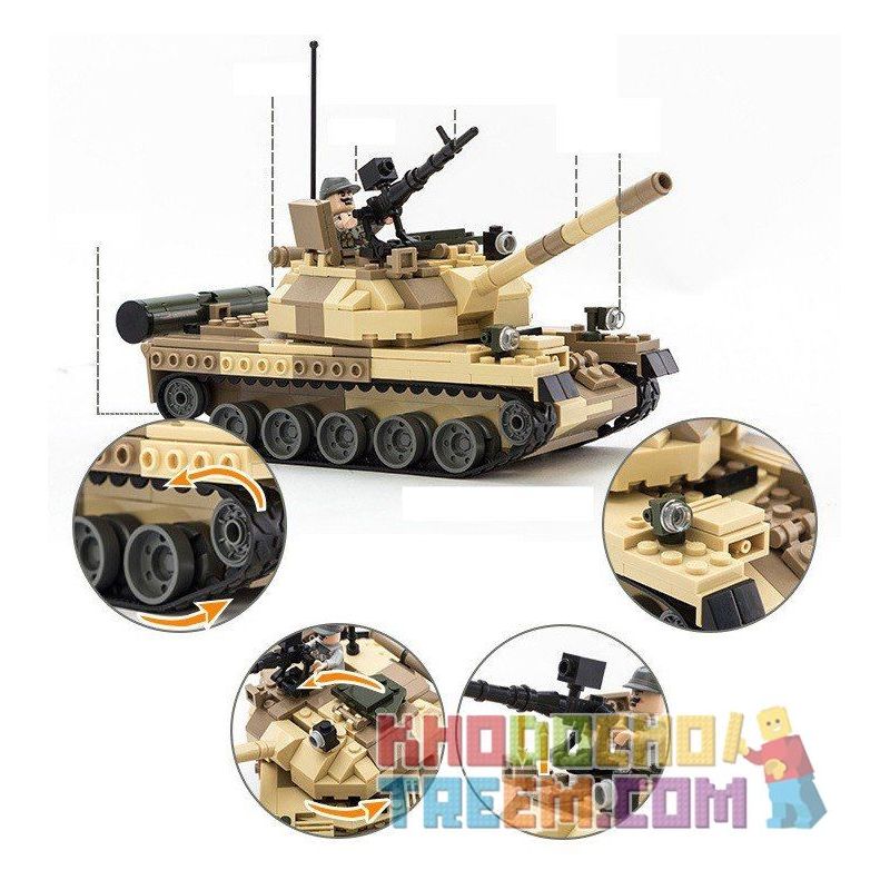 GUDI 600019A non  XE TĂNG T-62 CỦA LIÊN XÔ bộ đồ chơi xếp lắp ráp ghép mô hình Military Army T-62 TANK Quân Sự Bộ Đội 372 khối