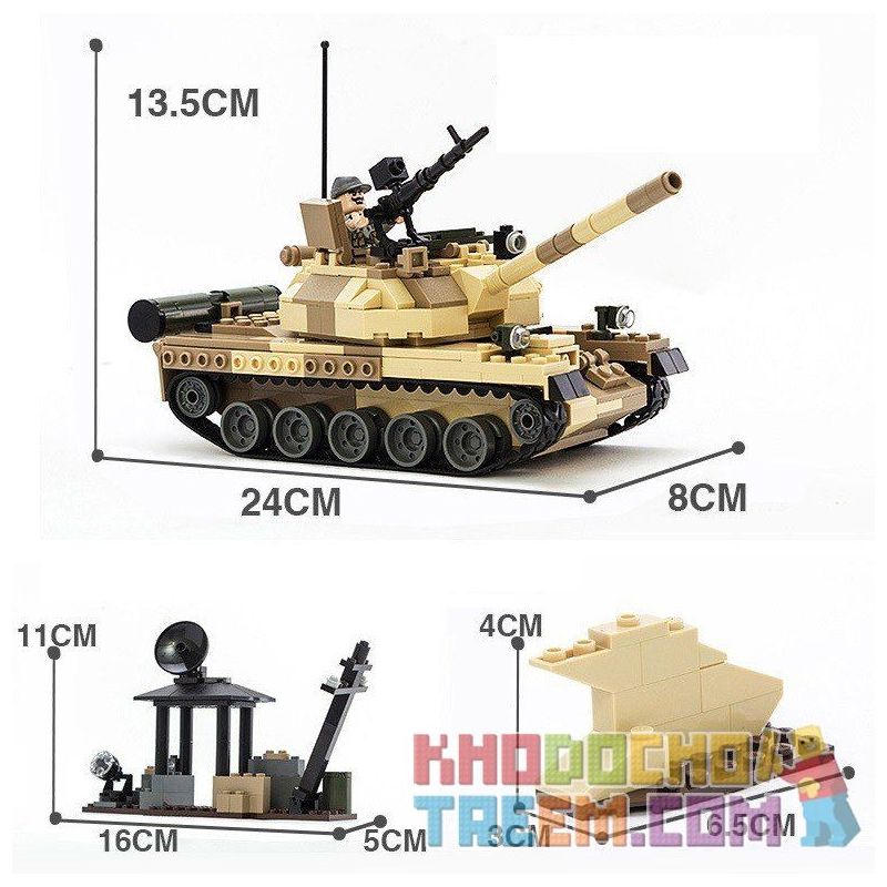 GUDI 600019A non  XE TĂNG T-62 CỦA LIÊN XÔ bộ đồ chơi xếp lắp ráp ghép mô hình Military Army T-62 TANK Quân Sự Bộ Đội 372 khối