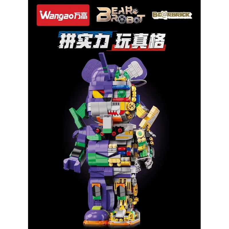 WANGAO 188008 non  GẤU CƠ KHÍ EVA UNIT 1 400% bộ đồ chơi xếp lắp ráp ghép mô hình BEAR ROBOT