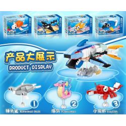 ZHEGAO 991001 non  CÂU CHUYỆN BIỂN SÂU CÁ MẬP TROLL 8 TỔ HỢP ĐẦU BÚA NGỰA TÔM CÀNG MỰC RÙA ĐUỐI NGỪ TANG XANH bộ đồ chơi xếp lắp ráp ghép mô hình Creator Sáng Tạo