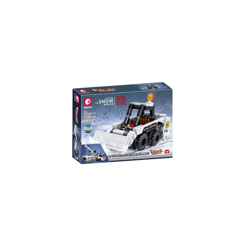 SEMBO 2744 2745 2746 2747 2748 2749 2750 2751 non  CỨU HỘ TUYẾT 8 TỔ HỢP GỒM XE KÉO KHẨN CẤP BỒN ỦI CẦN CẨU ỐNG LỒNG HÀN VẬN TẢI HẠNG NẶNG MÁY XÚC BÁNH LỐP XÍCH bộ đồ chơi xếp lắp ráp ghép mô hình City CITY LIFE THE SNOW RESCUE Thành Phố 730 khối