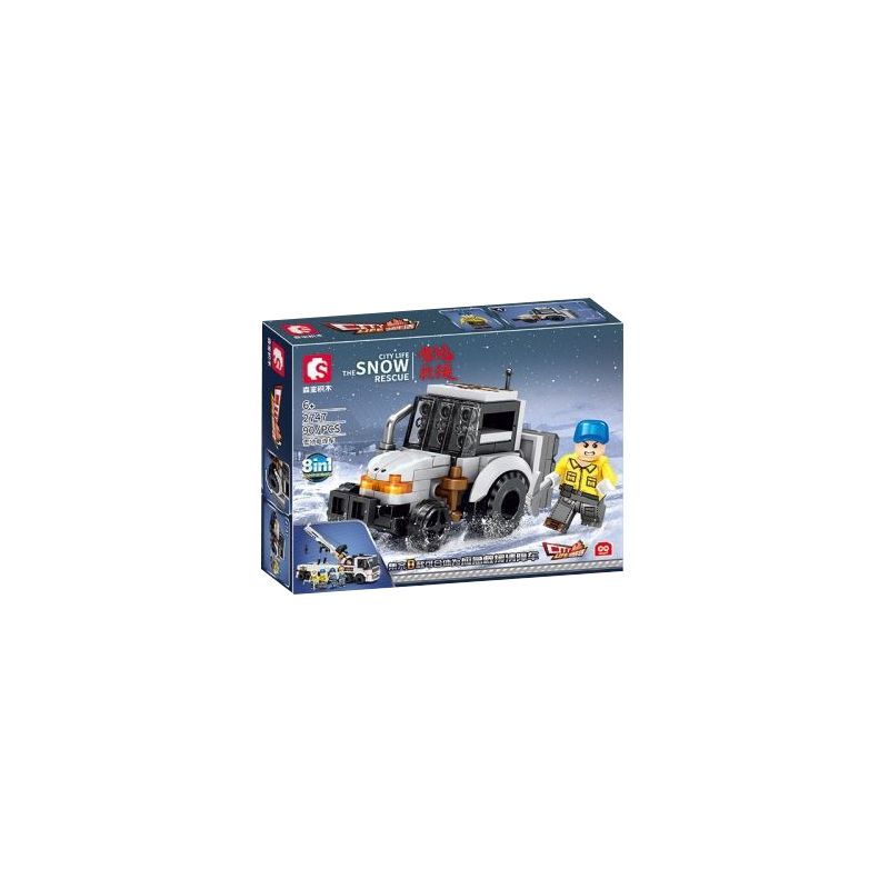SEMBO 2744 2745 2746 2747 2748 2749 2750 2751 non  CỨU HỘ TUYẾT 8 TỔ HỢP GỒM XE KÉO KHẨN CẤP BỒN ỦI CẦN CẨU ỐNG LỒNG HÀN VẬN TẢI HẠNG NẶNG MÁY XÚC BÁNH LỐP XÍCH bộ đồ chơi xếp lắp ráp ghép mô hình City CITY LIFE THE SNOW RESCUE Thành Phố 730 khối