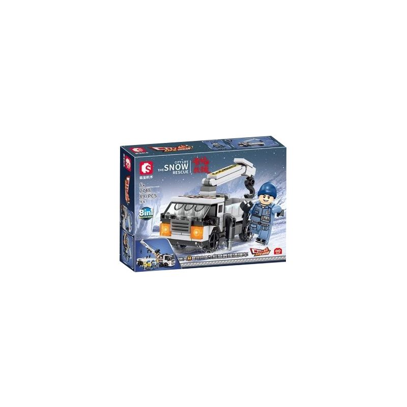 SEMBO 2744 2745 2746 2747 2748 2749 2750 2751 non  CỨU HỘ TUYẾT 8 TỔ HỢP GỒM XE KÉO KHẨN CẤP BỒN ỦI CẦN CẨU ỐNG LỒNG HÀN VẬN TẢI HẠNG NẶNG MÁY XÚC BÁNH LỐP XÍCH bộ đồ chơi xếp lắp ráp ghép mô hình City CITY LIFE THE SNOW RESCUE Thành Phố 730 khối
