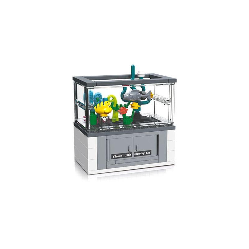 JIESTAR 59221 non  THẾ GIỚI VI MÔ HỘP TRANG TRÍ CÁ HỀ bộ đồ chơi xếp lắp ráp ghép mô hình CLOWNFISH 63 khối