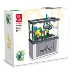 JIESTAR 59221 non  THẾ GIỚI VI MÔ HỘP TRANG TRÍ CÁ HỀ bộ đồ chơi xếp lắp ráp ghép mô hình CLOWNFISH 63 khối