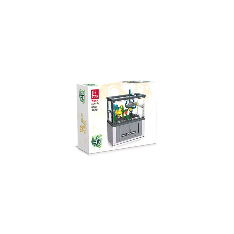 JIESTAR 59221 non  THẾ GIỚI VI MÔ HỘP TRANG TRÍ CÁ HỀ bộ đồ chơi xếp lắp ráp ghép mô hình CLOWNFISH 63 khối