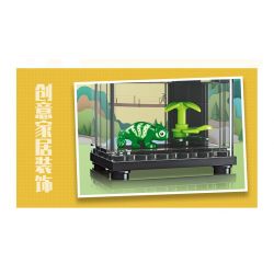 JIESTAR 59221 non  THẾ GIỚI VI MÔ HỘP TRANG TRÍ CÁ HỀ bộ đồ chơi xếp lắp ráp ghép mô hình CLOWNFISH 63 khối