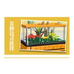 JIESTAR 59221 non  THẾ GIỚI VI MÔ HỘP TRANG TRÍ CÁ HỀ bộ đồ chơi xếp lắp ráp ghép mô hình CLOWNFISH 63 khối