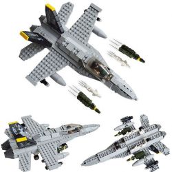 GUDI 600031A 6018 non  MÁY BAY CHIẾN ĐẤU F-18 bộ đồ chơi xếp lắp ráp ghép mô hình Military Army F18 HORNET FIGHTER Quân Sự Bộ Đội 284 khối