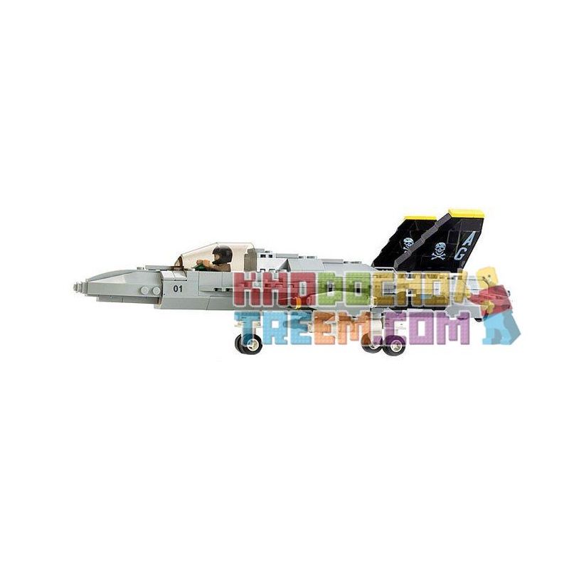 GUDI 600031A 6018 non  MÁY BAY CHIẾN ĐẤU F-18 bộ đồ chơi xếp lắp ráp ghép mô hình Military Army F18 HORNET FIGHTER Quân Sự Bộ Đội 284 khối