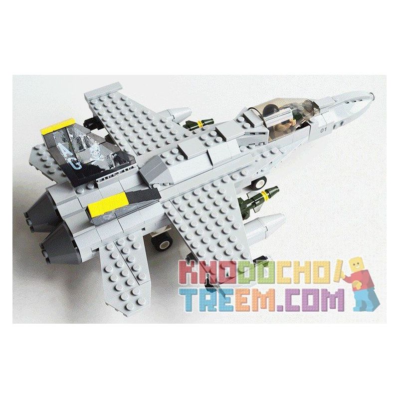 GUDI 600031A 6018 non  MÁY BAY CHIẾN ĐẤU F-18 bộ đồ chơi xếp lắp ráp ghép mô hình Military Army F18 HORNET FIGHTER Quân Sự Bộ Đội 284 khối