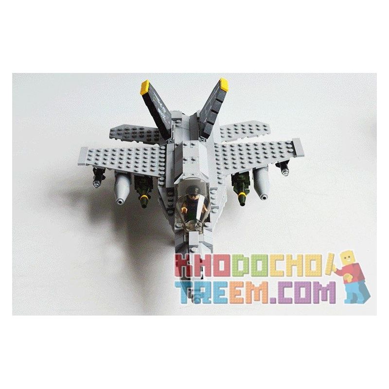 GUDI 600031A 6018 non  MÁY BAY CHIẾN ĐẤU F-18 bộ đồ chơi xếp lắp ráp ghép mô hình Military Army F18 HORNET FIGHTER Quân Sự Bộ Đội 284 khối