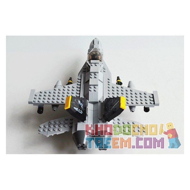 GUDI 600031A 6018 non  MÁY BAY CHIẾN ĐẤU F-18 bộ đồ chơi xếp lắp ráp ghép mô hình Military Army F18 HORNET FIGHTER Quân Sự Bộ Đội 284 khối