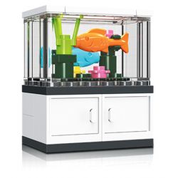 JIESTAR 59217 non  THẾ GIỚI VI MÔ BỂ CÁ bộ đồ chơi xếp lắp ráp ghép mô hình FISH TANK 34 khối