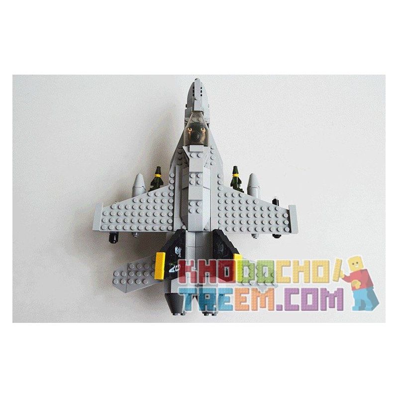 GUDI 600031A 6018 non  MÁY BAY CHIẾN ĐẤU F-18 bộ đồ chơi xếp lắp ráp ghép mô hình Military Army F18 HORNET FIGHTER Quân Sự Bộ Đội 284 khối