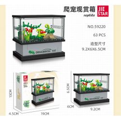 JIESTAR 59217 non  THẾ GIỚI VI MÔ BỂ CÁ bộ đồ chơi xếp lắp ráp ghép mô hình FISH TANK 34 khối