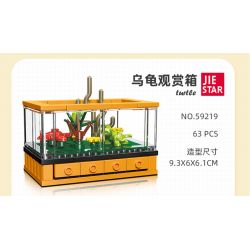 JIESTAR 59217 non  THẾ GIỚI VI MÔ BỂ CÁ bộ đồ chơi xếp lắp ráp ghép mô hình FISH TANK 34 khối
