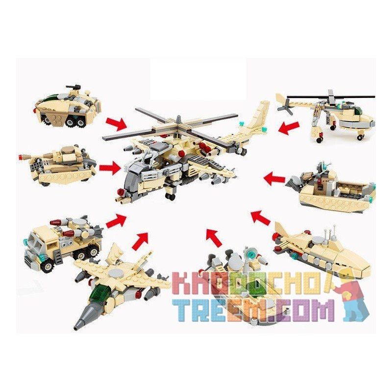 GUDI 8007-8 Xếp hình kiểu Lego MILITARY ARMY Military Helicopter 8 In 1 Trực Thăng Quân Sự Từ 8 Thiết Bị Biến Hình 679 khối GUDI 8007-8 Xếp hình kiểu Lego MILITARY ARMY Military Helicopter 8 In 1 Trực Thăng Quân Sự Từ 8 Thiết Bị Biến Hình 679 khối