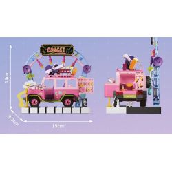 GEKKOSHA 801101 non  ẢO TƯỞNG CỦA TRÁI TIM BUỔI HÒA NHẠC HOÀNG HÔN bộ đồ chơi xếp lắp ráp ghép mô hình Girl SUNSET CONCERT Con Gái 831 khối