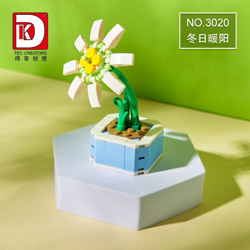 DK 3020 non Lego SHOP HOA PLANT NẮNG ẤM MÙA ĐÔNG bộ đồ chơi xếp lắp ráp ghép mô hình Flowers 71 khối