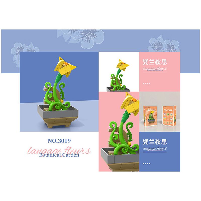 DK 3019 non  CỬA HÀNG HOA TRỒNG CÂY SUY NGHĨ VỀ MÙA THU Ở BÌNH LAN bộ đồ chơi xếp lắp ráp ghép mô hình Flowers 65 khối