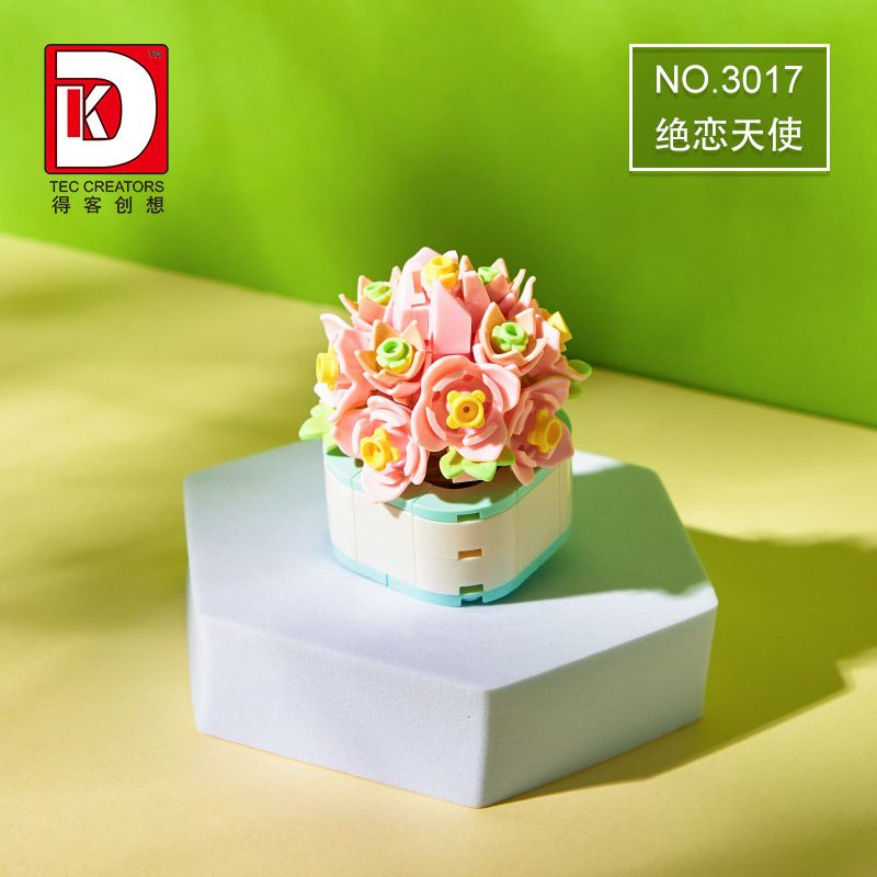 DK 3017 non Lego CỬA HÀNG HOA CÂY CẢNH THIÊN THẦN TÌNH YÊU bộ đồ chơi xếp lắp ráp ghép mô hình Flowers 96 khối