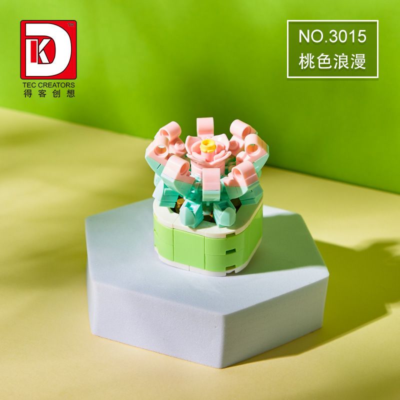 DK 3015 non Lego CỬA HÀNG HOA CÂY PEACHY ROMANCE bộ đồ chơi xếp lắp ráp ghép mô hình Flowers 86 khối