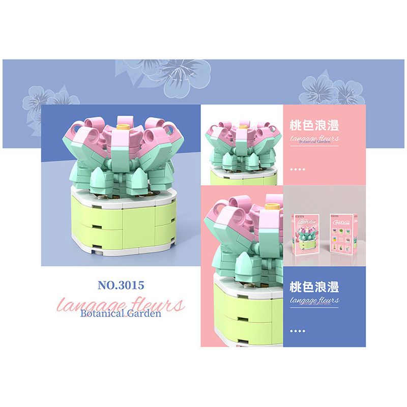 DK 3015 non  CỬA HÀNG HOA CÂY PEACHY ROMANCE bộ đồ chơi xếp lắp ráp ghép mô hình Flowers 86 khối