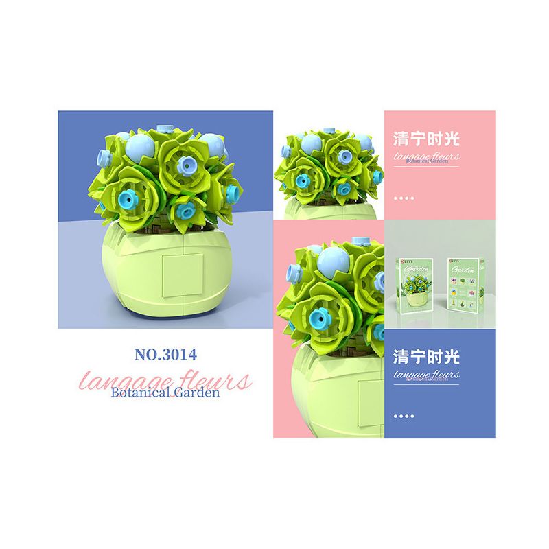 DK 3014 non  CỬA HÀNG HOA CÂY CẢNH GIỜ THANH NINH bộ đồ chơi xếp lắp ráp ghép mô hình Flowers 95 khối